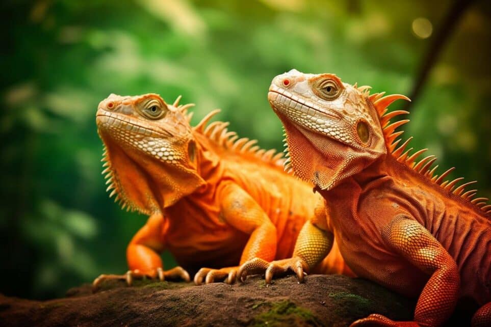 Large Orange Iguanas