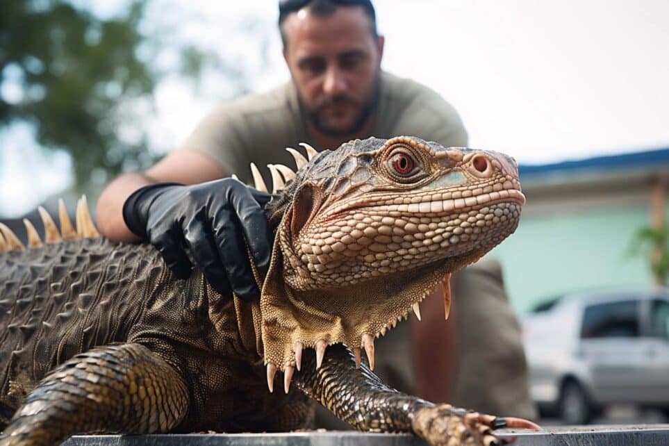 Removing Invasive Iguanas in Florida